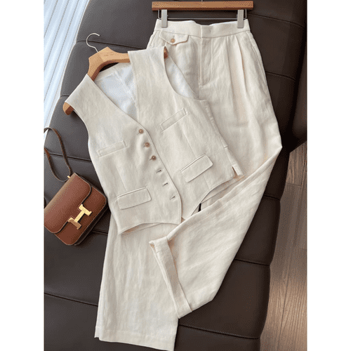 Conjunto de chaleco y pantalón de lino Klah